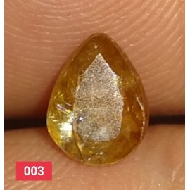 Natural Yellow Sapphire  1.05 CT Certified Pear Cut