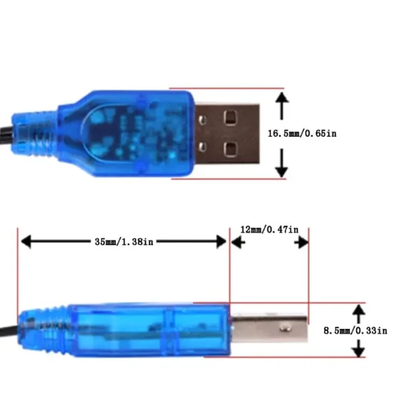 1Pc 3.7V 400mA NiMh/NiCd Battery USB Charger Packs SM 2P Forward Plug Electric Toy USB Charging Cable - Image 2