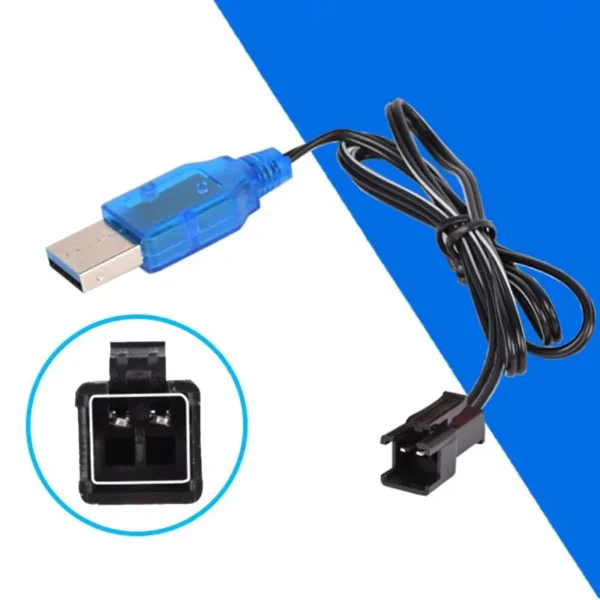 1Pc 3.7V 400mA NiMh/NiCd Battery USB Charger Packs SM 2P Forward Plug Electric Toy USB Charging Cable - Image 3