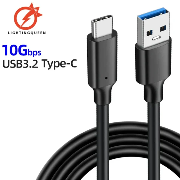 USB3.2 10Gbps Type C Cable USB A to Type-C 3.2 Gen2 Cable Data Transfer USB C SSD Hard Disk Cable 3A PD 60W QC 3.0 Fast Charging - Image 2