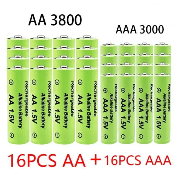 1.5V AA + AAA NI MH Rechargeable AA Battery AAA Alkaline 2100-3000mah For Torch Toys Clock MP3 Player Replace Ni-Mh Battery - Image 2