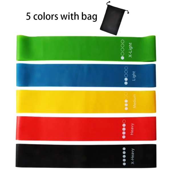 5Pcs/Set Yoga Resistance Rubber Bands Bodybuilding Elastic Bands Pilates Exercise Workout Bands Expander Belt Fitness Equipment - Image 2