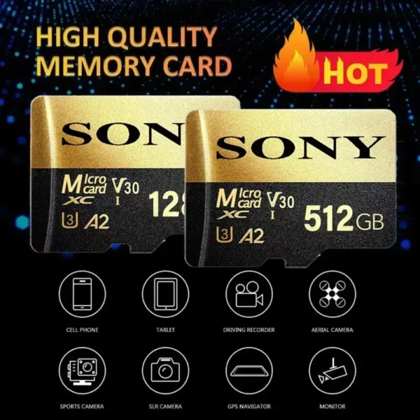 SONY Micro SD TF Card Mini 1TB Memory Card Class 128GB 256GB High Speed Cartao De Memoria Flash Memory TF Mecard C10 For Xiao Mi - Image 2