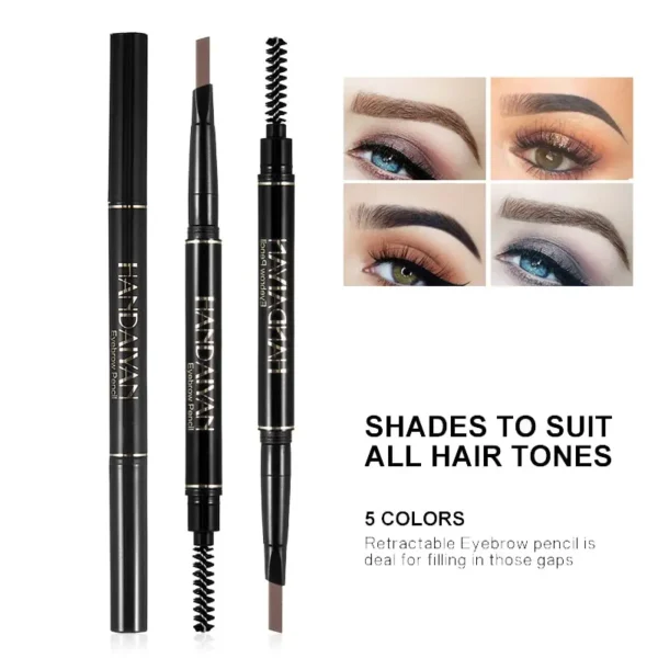 HANDAIYAN Eyebrow Pencil Automatic Rotating Double Head Long Lasting Natural Waterproof 5 Color Triangle Eyebrow Pen Make Up - Image 5