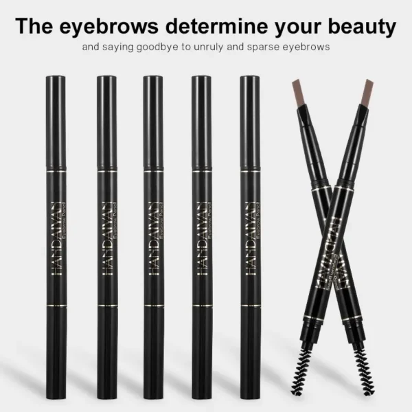 HANDAIYAN Eyebrow Pencil Automatic Rotating Double Head Long Lasting Natural Waterproof 5 Color Triangle Eyebrow Pen Make Up - Image 2