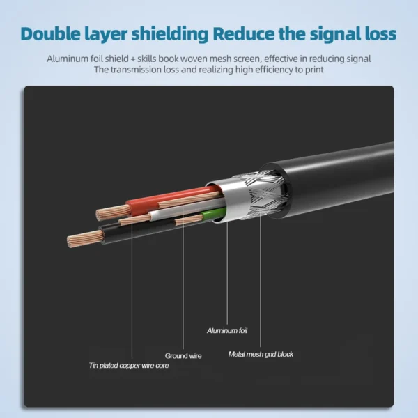 USB B Cable USB 2.0 Type A Male to B Male Scanner Printer Cable Sync Data Charger Cable for Printer for Laser Printer Sales - Image 3