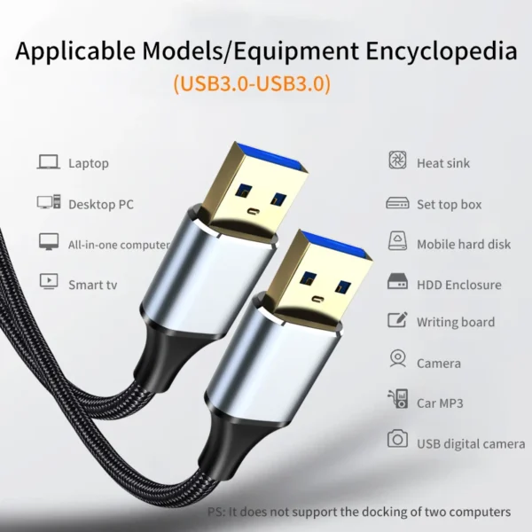 USB 3.0 Extension Cable Type A Male to Male 5Gbps USB to USB 2.0 Extender for Radiator Hard Disk TV Box USB3.0 Cable Extension - Image 2