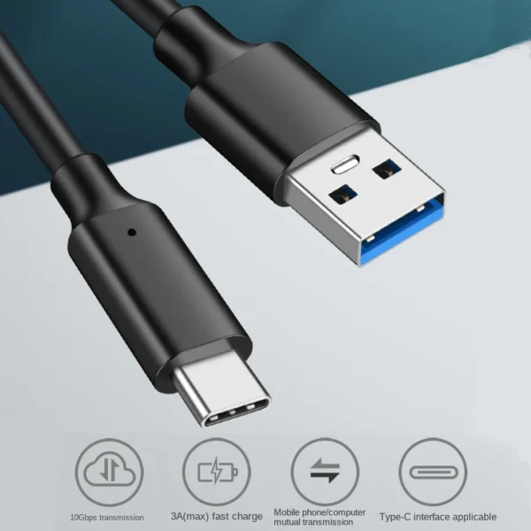 USB3.2 10Gbps Type C Cable USB A to Type-C 3.2 Gen2 Cable Data Transfer USB C SSD Hard Disk Cable 3A PD 60W QC 3.0 Fast Charging - Image 6