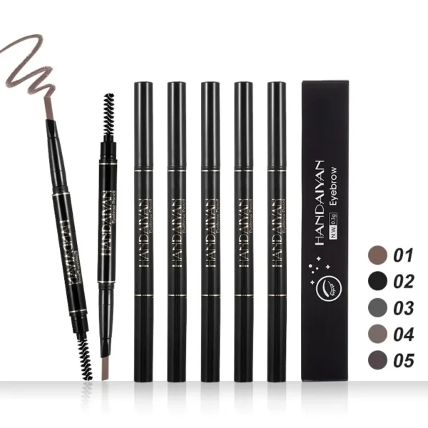 HANDAIYAN Eyebrow Pencil Automatic Rotating Double Head Long Lasting Natural Waterproof 5 Color Triangle Eyebrow Pen Make Up - Image 6