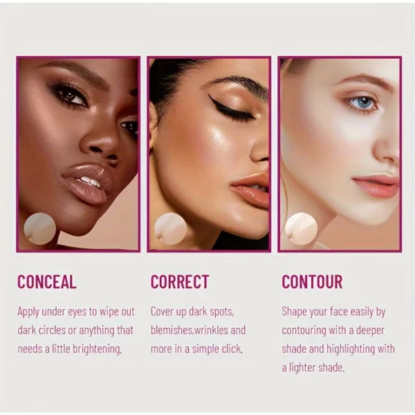 USHAS 12color Sponge Head Concealer For Dark Circles Tears Freckles Corrector Acne High-end Makeup Natural Skin Makeup Cosmetics - Image 5