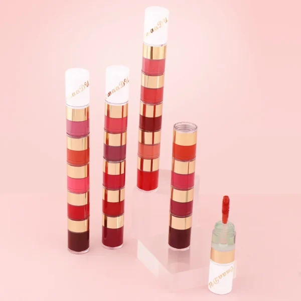 5 In 1 Matte Lipstick Kit Combo Strip Velvet Sexy Red Lip Tint Non-stick Cup Lip Gloss Lip Oil Makeup Lips Cosmetic Set - Image 6