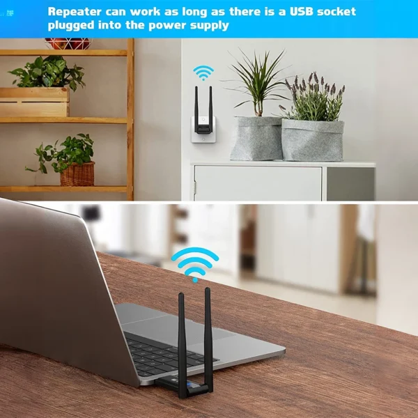 2.4G 300Mbps USB Wireless WiFi Repeater Extender WiFi Signal Amplifier Booster Long Range Wi-Fi Router Home Network Extension - Image 4