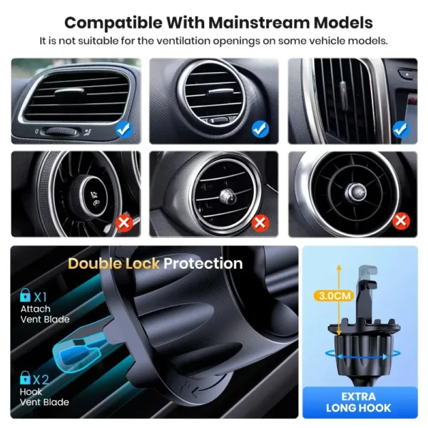 TOPK Magnetic Car Phone Holder Air Vent Car Phone Stand For Magsafe iPhone 15 14 13 ProMax Xiaomi Samsung Strong Magnet Holder - Image 2