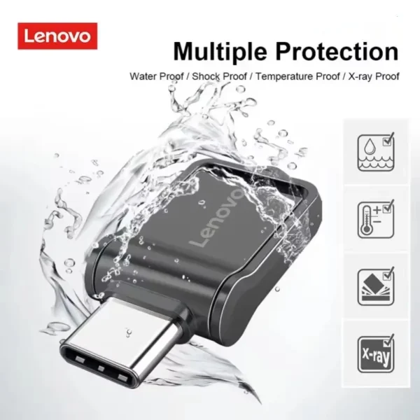 Lenovo Usb 3.1 Drive 2tb Flash High Speed Usb Flash U Disk Type-c Interface Dualuse Mobile Phone Computer Metal Memory Stick New - Image 2