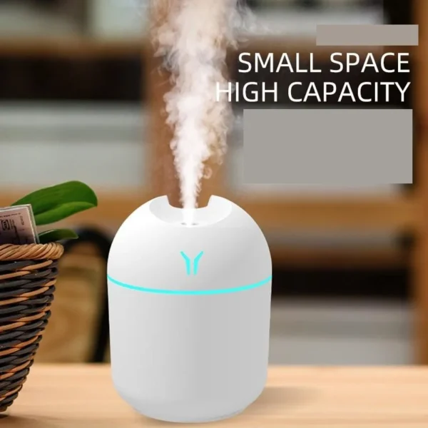 250ML USB Mini Air Humidifier Aroma Essential Oil Diffuser For Home Car Ultrasonic Mute Mist Maker Diffuser with LED Color Lamp - Image 2