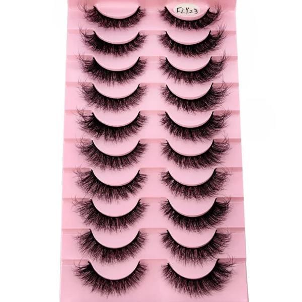 10 Pairs Faux Mink Eyelashes Handmade False Eyelashes Natural Nude Makeup Simulation Cross Messy Eye 3D Curly Eyelashes - Image 2