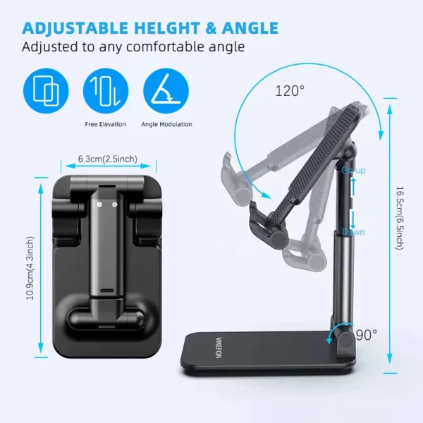 VIKEFON Foldable Mobile Phone Holder Stand Tablet Desk Mount Table Flexible Adjustable Desktop Live Lazy Bracket For All Phones - Image 2