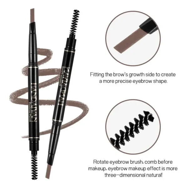 HANDAIYAN Eyebrow Pencil Automatic Rotating Double Head Long Lasting Natural Waterproof 5 Color Triangle Eyebrow Pen Make Up - Image 4
