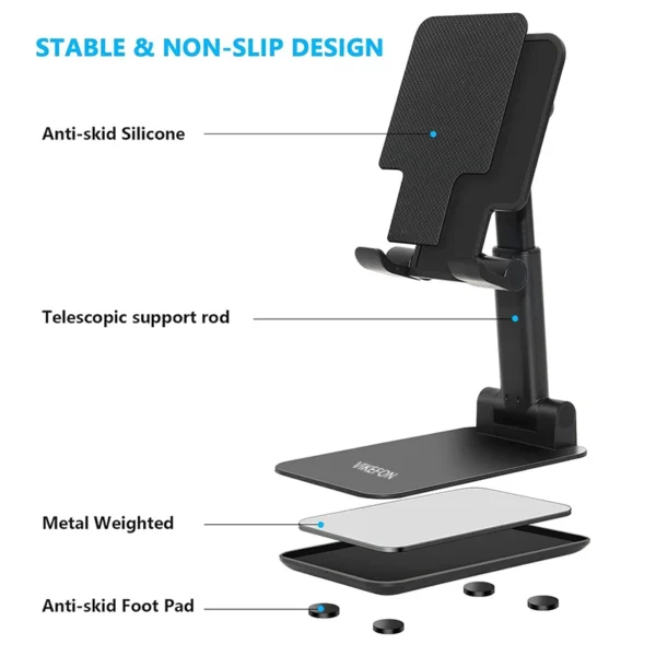 VIKEFON Foldable Mobile Phone Holder Stand Tablet Desk Mount Table Flexible Adjustable Desktop Live Lazy Bracket For All Phones - Image 5