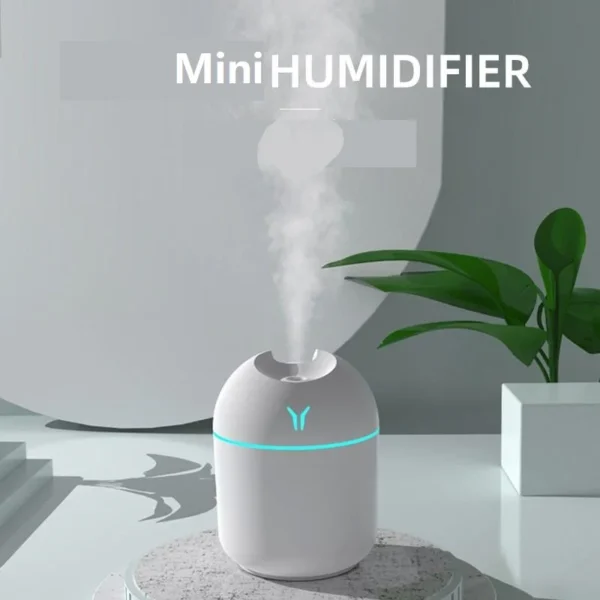 250ML USB Mini Air Humidifier Aroma Essential Oil Diffuser For Home Car Ultrasonic Mute Mist Maker Diffuser with LED Color Lamp - Image 3