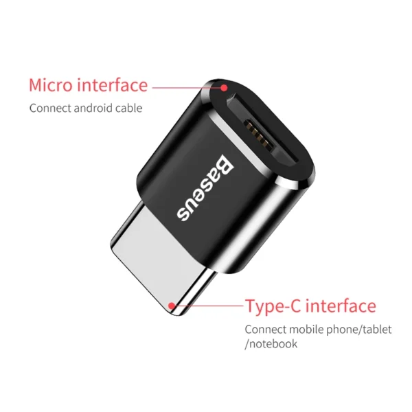 Baseus USB To Type C OTG Adapter USB USB-C Male To Micro USB Type-c Female Converter For Macbook Samsung S20 USBC OTG Connector - Image 4