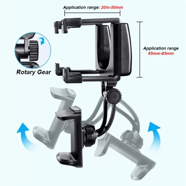 SEAMETAL Rearview Mirror Phone Holder for Car Free Rotation Adjustment Phone Mount Stable Gripper Smartphone Navigation Bracket - Image 5