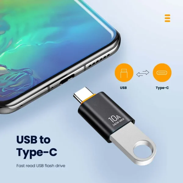 Elough 10A USB Type C To USB A Adapter USB 3.0to Type C OTG Converter Connector For Macbook iPad Huawei Xiaomi Samsung - Image 5