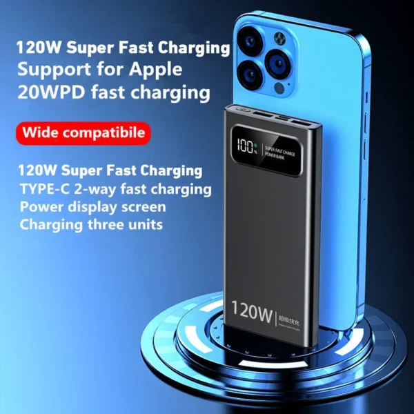 Xiaomi 200000mAh Power Bank 120W Super Fast Charger Portable External Battery Large Capacity Mobile Power for iPhone Samsung New - Image 3