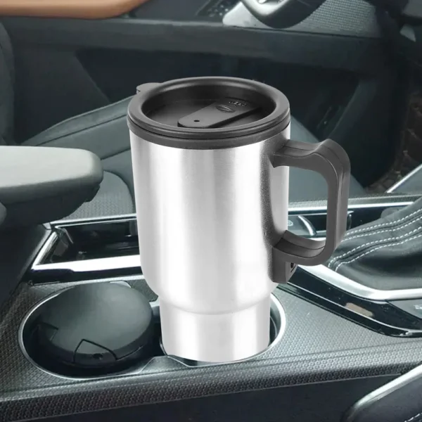 12V 450ml Electric Heating Car Kettle Water Coffee Milk Thermal Mug Camping Travel Kettle Stainless Steel Vehicle Heating Cup - Image 2