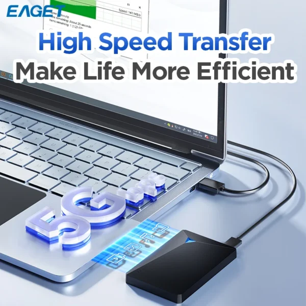 Eaget Portable External Hard Drive 1TB 5TB HDD 2.5 inch 5Gbps External Hard Disk Memory Compatible for PC Mac Desktop MacBook - Image 3