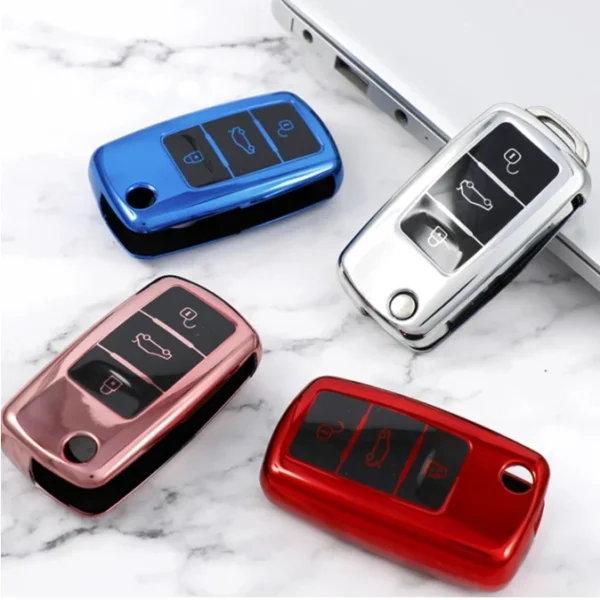 Auto Tpu Car Key Case Cover for VW Volkswagen Polo Tiguan Passat B5 B6 B7 Golf 4 5 6 MK6 Jetta Lavida for Skoda Octavia - Image 2