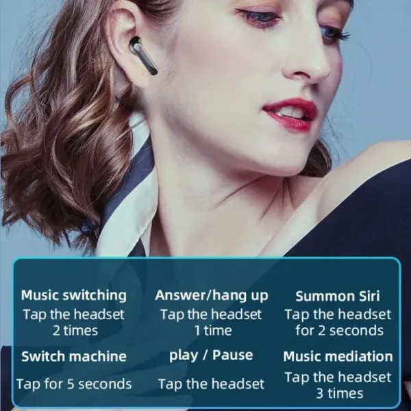 S20 Bluetooth Earphone Headphones Mirror Wireless Stereo Headset 5.3 with Digital DisplayTouch Control Sports Earbuds for Gaming - Image 4