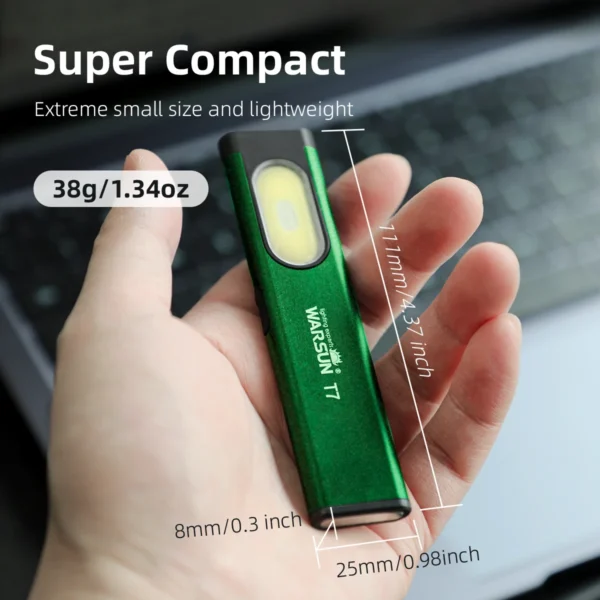 Warsun T7 Latest LED Keychain Flashlight 650Lm Portable Mini Torch Light Pocket Lantern Flood Work Light With Magnet - Image 4