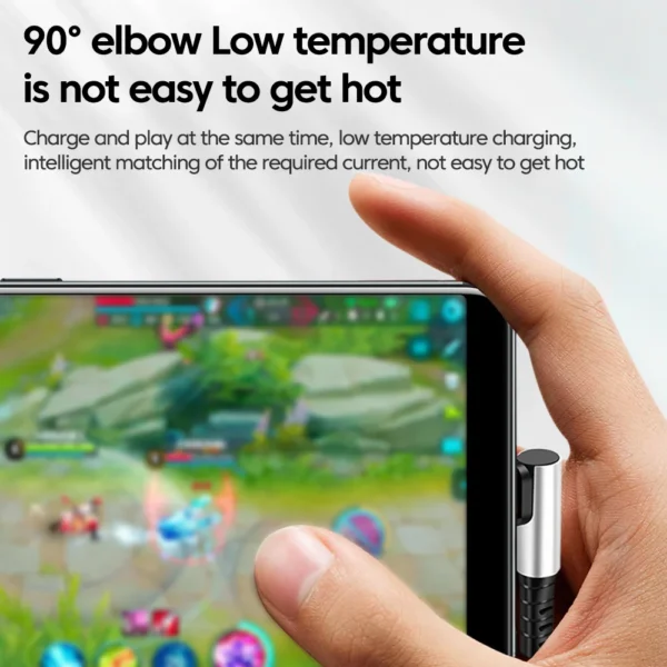 6A 0.25 0.5M Short Cable 90 Degree Elbow USB A Type C to Type C Cable Fast Charging Data Cord Power Bank Wire For iPhone 15 IPad - Image 3