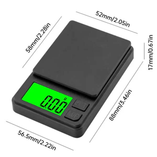 Precision Pocket Scale 1000g X 0.01g - Digital Gram Food Jewelry Ounces/Grains Scale with Backlit LCD - Mini Scale for Travel - Image 4