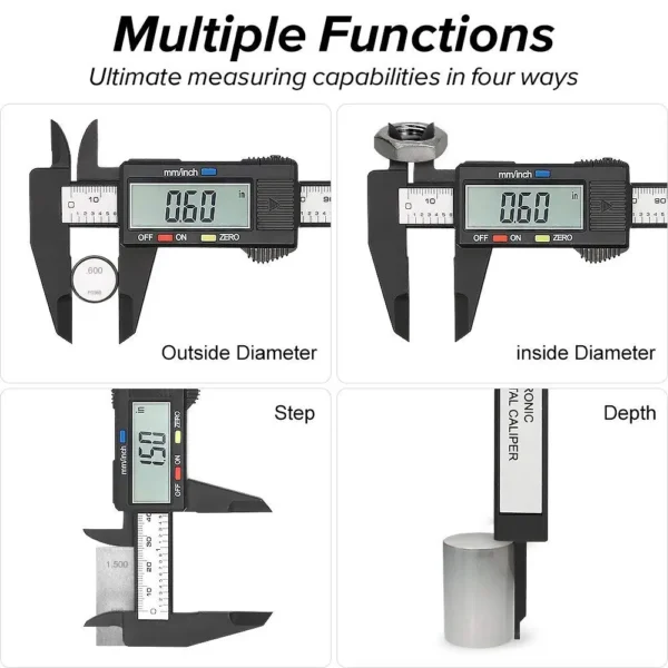 150mm 100mm Electronic Digital Caliper Carbon Fiber Dial Vernier Caliper Gauge Micrometer Measuring Tool Digital Ruler - Image 2