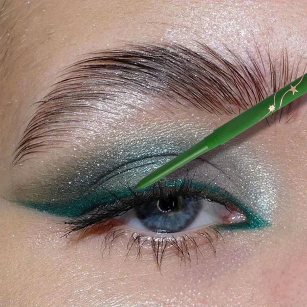 Green Eyeliner Gel Pencil Colorful Waterproof Resistant Matte EyeLiner Pen and Colored Long-Lasting Lying Silkworm Eye Liner
