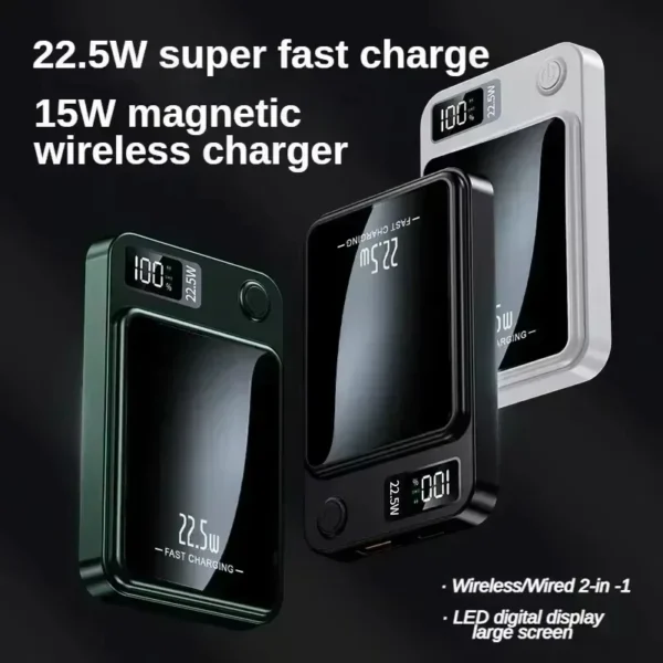 Xiaomi 100000mAh Magnetic Power Bank Wireless Fast Charger For Magsafe Portable Auxiliary Battery Pack For iphone Huawei Samsung - Image 4
