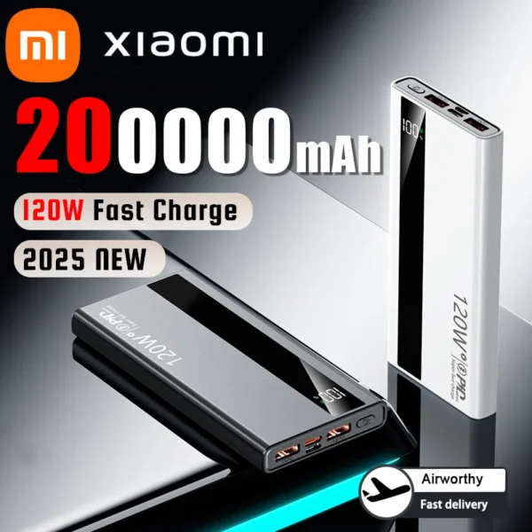 Xiaomi 200000mAh Power Bank 120W Super Fast Charging Battery High Capacity Digital Display Power Bank For Iphone Samsung Huawei