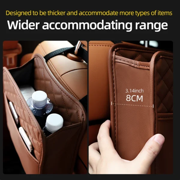 Multifunctional car seat storage bag Leather storage bag Garbage bag Storage bag Suitable for most car models - Image 4