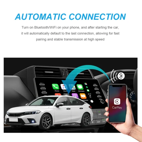 Wired to Wireless CarPlay Adapter 2in1 Smart Box Plug and play Auto Connect Wireless Android Auto For Mazda Audi Kia Ford Audi - Image 5