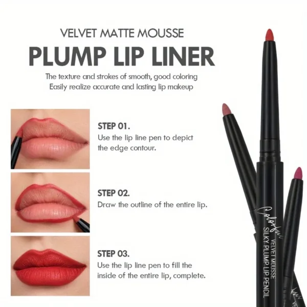 Lips Velvet Matte Lip Liner Pencil Waterproof Lasting Lipstick Natural Outline Lips Non-fading Lip Liner Pencil Contour Line - Image 5