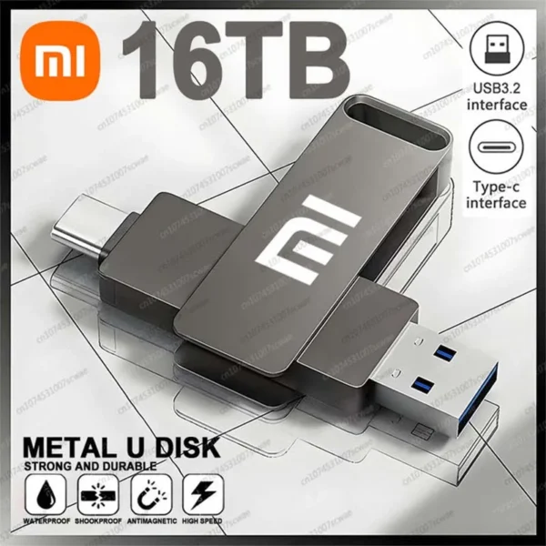 Xiaomi USB 3.2 16TB USB Flash Drive Memory Type-c 2-In-1 8TB 16TB OTG Pendrive 2TB High Speed Flash Disk 2TB For Computer