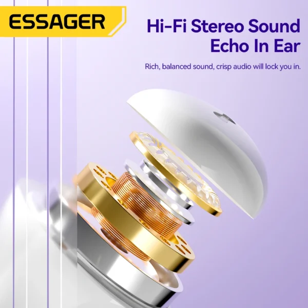 Essager Wireless Bluetooth 5.3 Headphones TWS Earphones Mini Heaset With Charging Case Mic semi in ear Earbuds For All Phone - Image 3