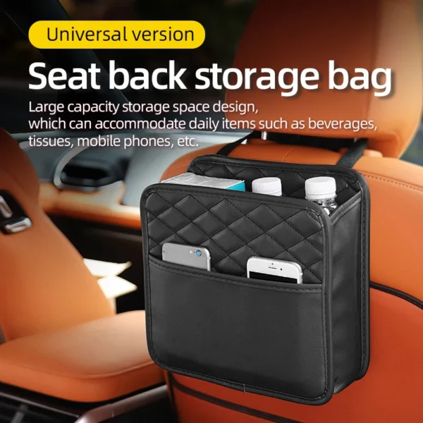 Multifunctional car seat storage bag Leather storage bag Garbage bag Storage bag Suitable for most car models