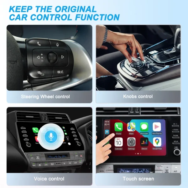 Wired to Wireless CarPlay Adapter 2in1 Smart Box Plug and play Auto Connect Wireless Android Auto For Mazda Audi Kia Ford Audi - Image 3