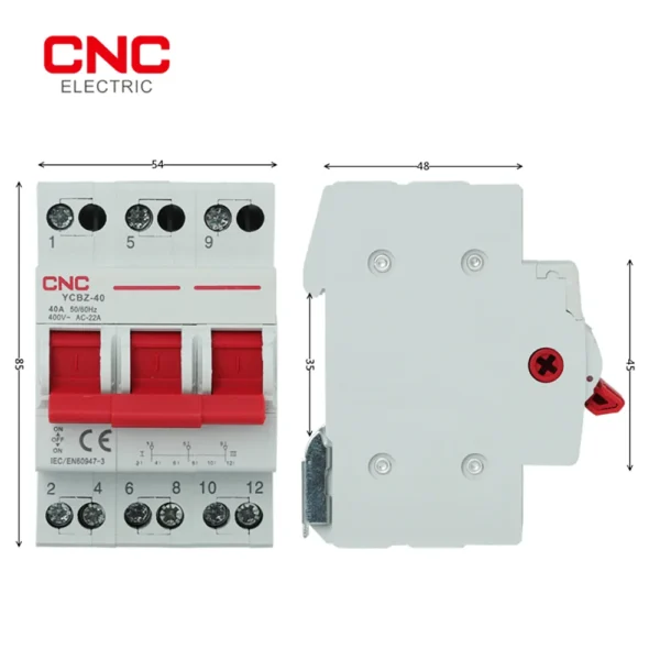 CNC 1/2/3/4P 40A/63A Changeover Switch 50/60Hz Disconnectors Switch Load and break the circuit Household residential safety - Image 2