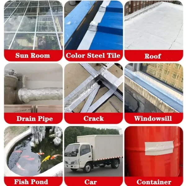 Waterproof Tape High Temperature Resistance Aluminum Foil Butyl Tape Fixing Wall Pool Roof Crack Duct Repair Sealed Self Tape - Image 4