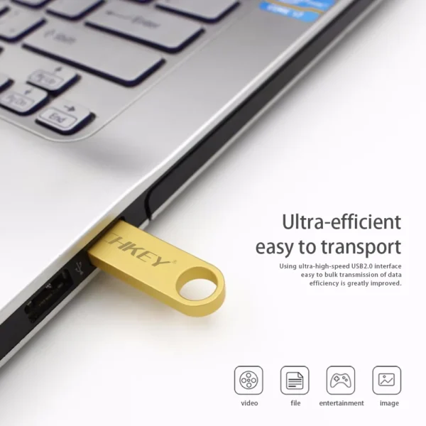 new TECHKEY usb flash drive 64GB 32GB 16GB 8GB 4GB pen drive pendrive флешка waterproof silver u disk memoria cel usb stick gift - Image 3