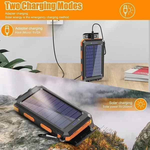 200000mAh Solar Power Bank Waterproof Mobile Power Large Capacity Power Bank Fast Charging Battery For iPhone Samsung Xiaomi - Image 4